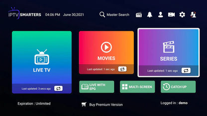 Portable IPTV Smarters Pro streaming - watch live TV and VOD on mobile devices anytime, anywhere